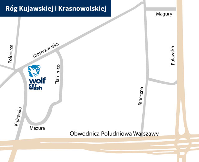 Lokalizacja na mapie Wolf Car Wash - Myjnia Ursynów